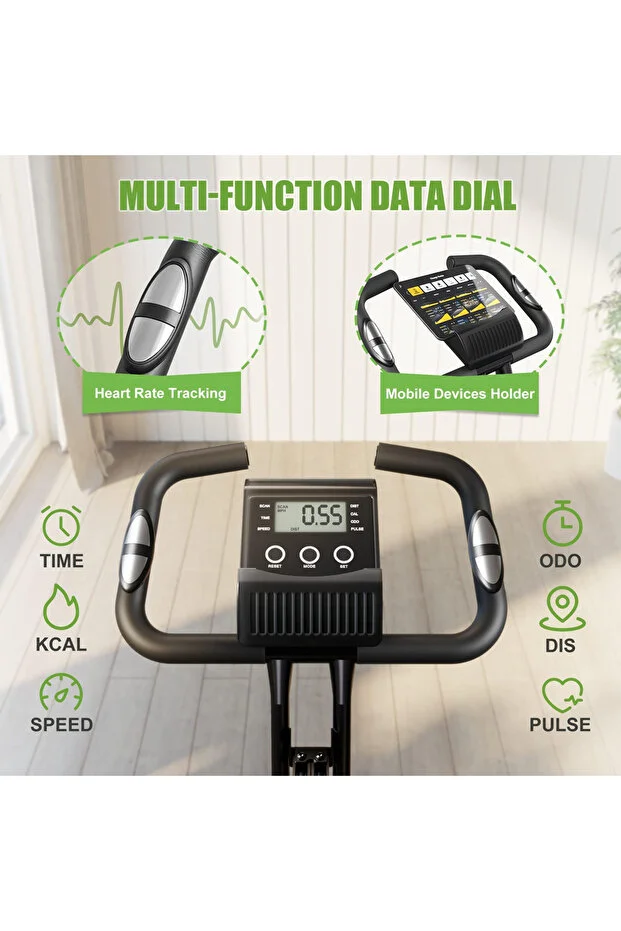 FASTGO Katlanabilir Ekranlı Egzersiz Bisikleti 4IN1 Manyetik Bisiklet Evde Egzersiz Kondisyon Bisikleti(120 Kg Kapasiteli)